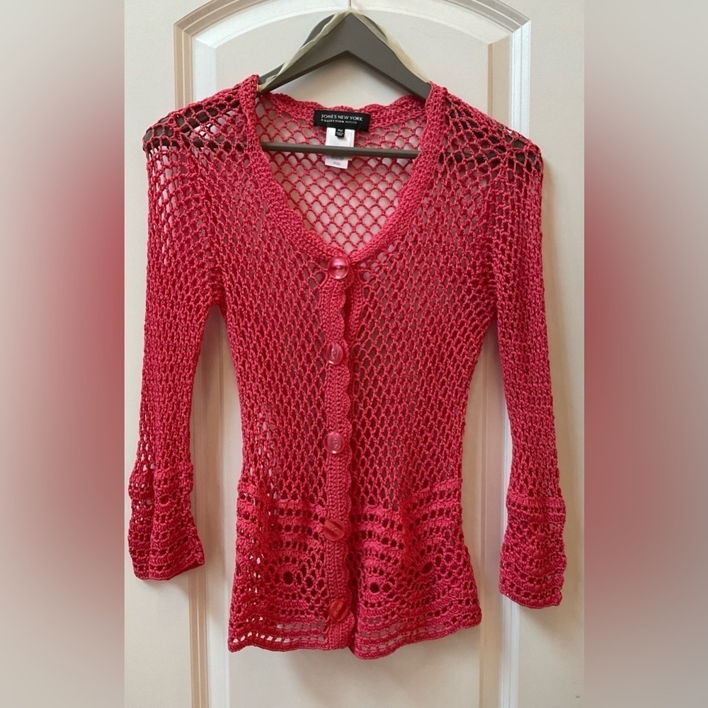 Jones New York Crocheted Cardigan